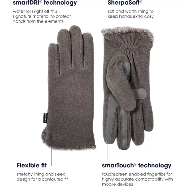 imageisotoner womens Stretch Fleece Gloves With Microluxe Lining and Smart Touch TechnologyHeather Grey  Smartdri