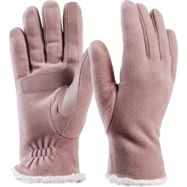 imageisotoner womens Stretch Fleece Gloves With Microluxe Lining and Smart Touch TechnologyNew Blush  Recycled and Smartdri
