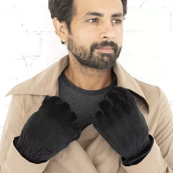 imageisotoner Mens Corduroy Glove With Mircosuede Palm PatchBlack