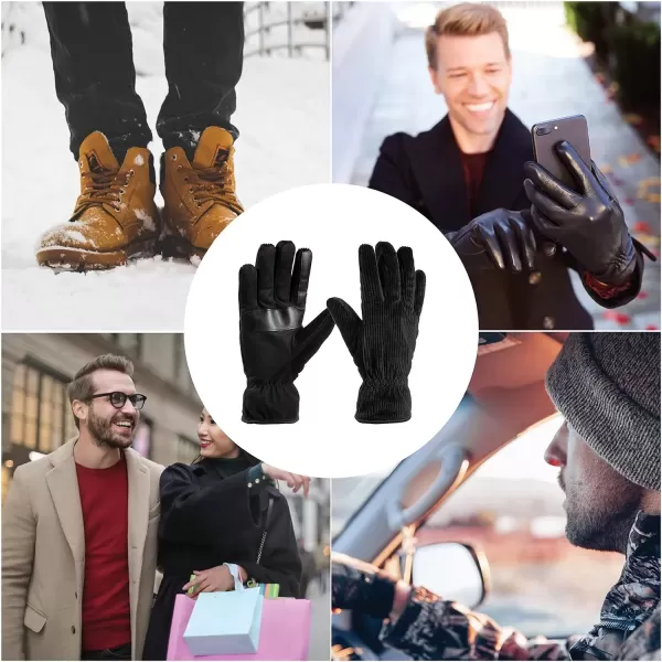 imageisotoner Mens Corduroy Glove With Mircosuede Palm PatchBlack