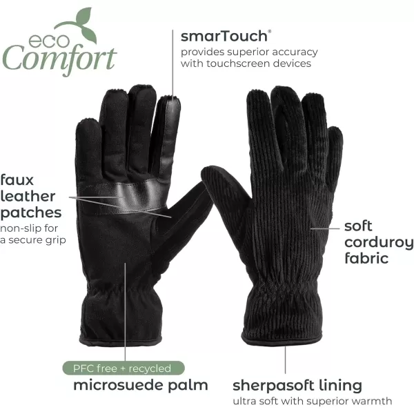 imageisotoner Mens Corduroy Glove With Mircosuede Palm PatchBlack