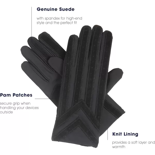 imageisotoner Signature Mens Gloves Spandex Stretch with Warm Knit LiningBlack