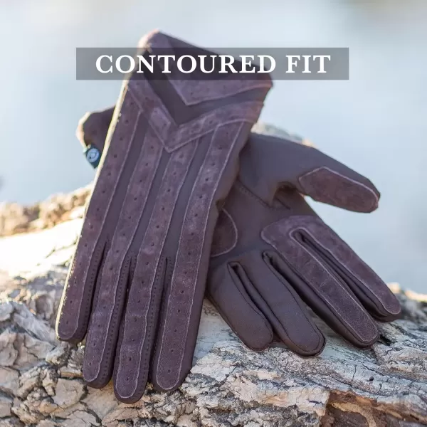 imageisotoner Signature Mens Gloves Spandex Stretch with Warm Knit LiningBrown