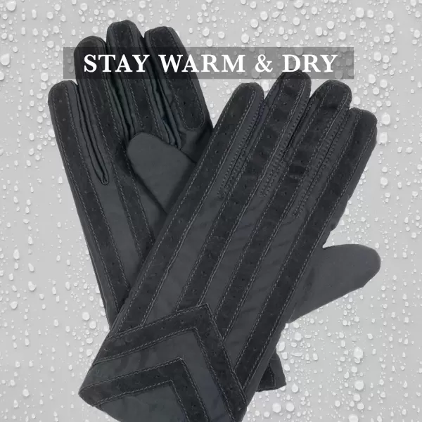 imageisotoner Signature Mens Gloves Spandex Stretch with Warm Knit LiningBrown