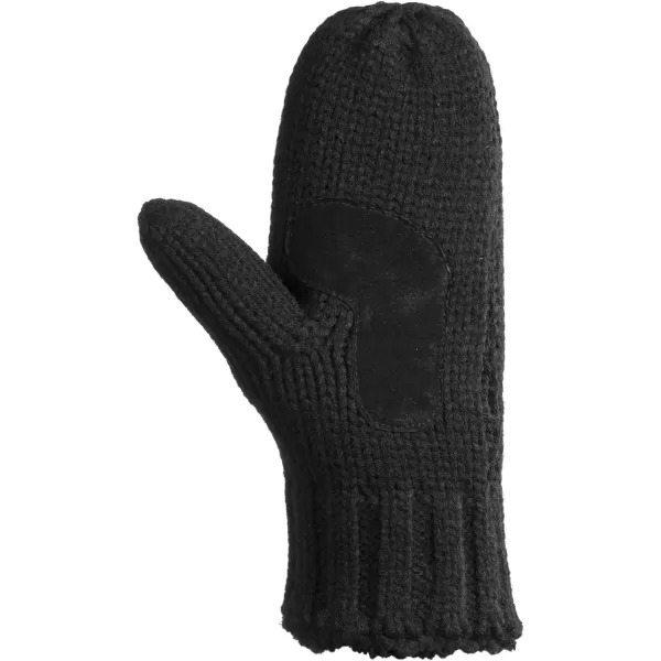 imageisotoner Womens Chunky Cable Knit Sherpasoft MittensBlack