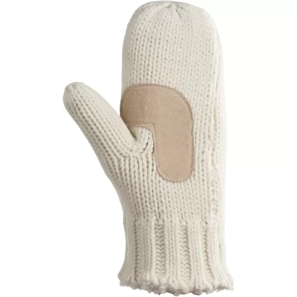 imageisotoner Womens Chunky Cable Knit Sherpasoft MittensIvory