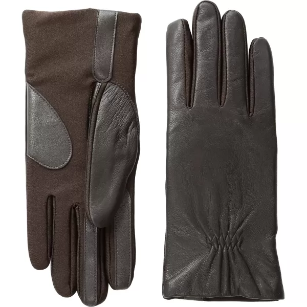 imageisotoner Womens Classic Stretch Leather Touchscreen Cold Weather Gloves Fleece LiningBrown
