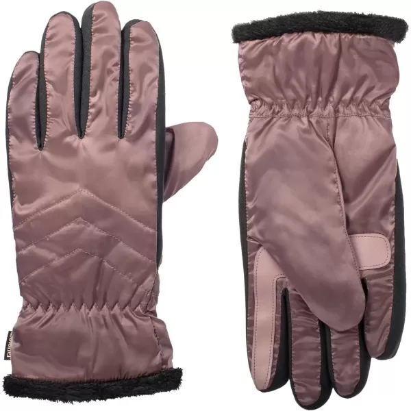 imageisotoner Womens Recycled Sleekheat Stretch Chevron Quilted Smartdri Cold Weather Glove Touchscreen CapableGlovesPink