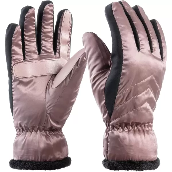 imageisotoner Womens Recycled Sleekheat Stretch Chevron Quilted Smartdri Cold Weather Glove Touchscreen CapableGlovesPink
