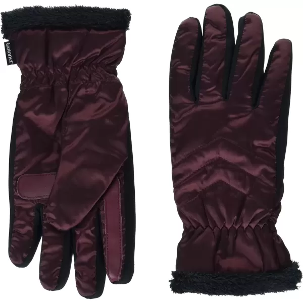 imageisotoner Womens Recycled Sleekheat Stretch Chevron Quilted Smartdri Cold Weather Glove Touchscreen CapableGlovesRed