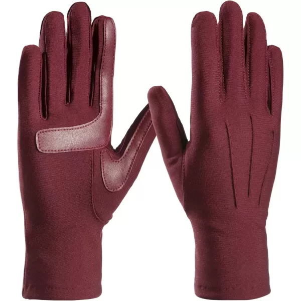 imageisotoner Womens Spandex Cold Weather Stretch Gloves With Warm Fleece LiningPlum