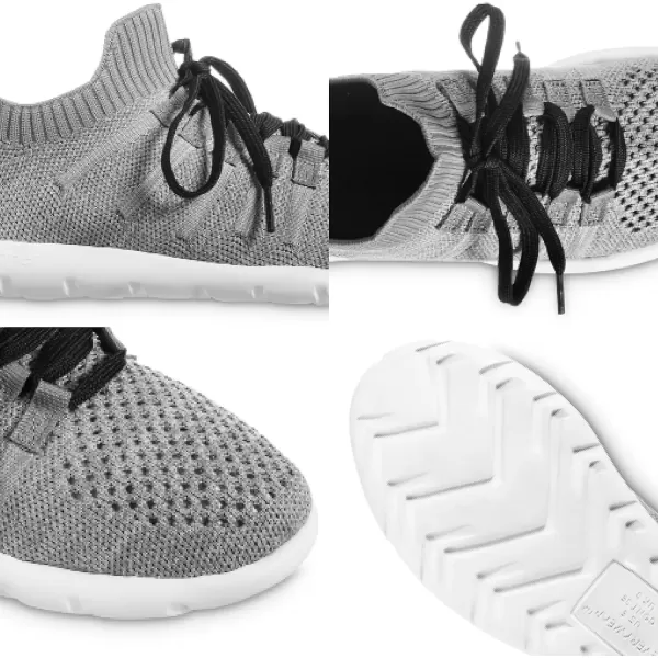 imageisotoner Zenz Womens Lace Up Slippers Lightweight Unlined Sport Knit SlipOnsAsh