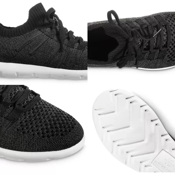 imageisotoner Zenz Womens Lace Up Slippers Lightweight Unlined Sport Knit SlipOnsBlack