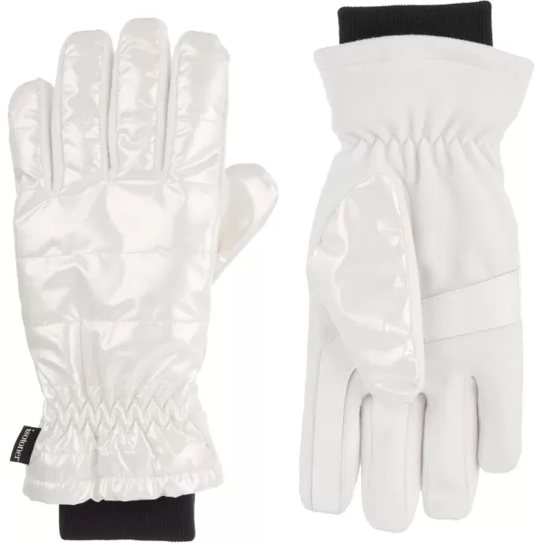 imageisotoner womens Iridescent Sleekheat Glove Or Flip Top MittenIvory Glove