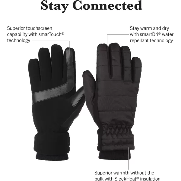 imageisotoner womens Iridescent Sleekheat Glove Or Flip Top MittenMetallic Black Glove