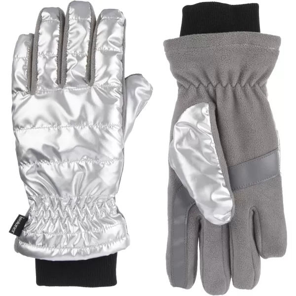 imageisotoner womens Iridescent Sleekheat Glove Or Flip Top MittenSilver Glove