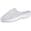 imageisotoner Womens Embroidered ClogHeather Grey Flower Scalloped
