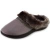 imageisotoner Womens Microsuede Mallory Hoodback Slipper with Memory Foam and IndoorOutdoor SoleAsh
