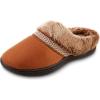 imageisotoner Womens Microsuede Mallory Hoodback Slipper with Memory Foam and IndoorOutdoor SoleCognac