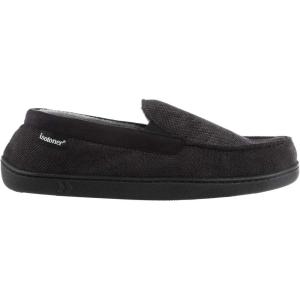 imageisotoner Mens Diamond Corduroy Moccasin IndoorOutdoor Slipper with Memory FoamBlack