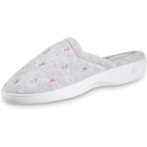 imageisotoner Womens Embroidered ClogHeather Grey Flower Scalloped