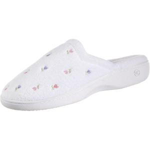 imageisotoner Womens Embroidered ClogWhite Scalloped