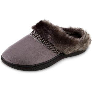 imageisotoner Womens Microsuede Mallory Hoodback Slipper with Memory Foam and IndoorOutdoor SoleAsh