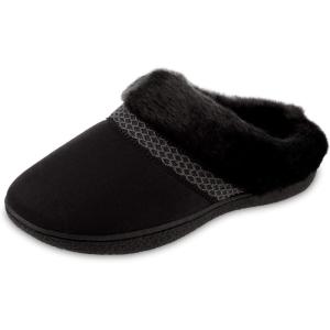 imageisotoner Womens Microsuede Mallory Hoodback Slipper with Memory Foam and IndoorOutdoor SoleBlack