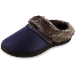 imageisotoner Womens Microsuede Mallory Hoodback Slipper with Memory Foam and IndoorOutdoor SoleNavy Blue