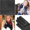 imageisotoner womens Spandex Touchscreen Cold Weather Gloves With Warm Fleece Lining and Chevron DetailsBlack Textured  Smartdri