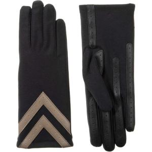imageisotoner womens Spandex Touchscreen Cold Weather Gloves With Warm Fleece Lining and Chevron DetailsBlack With Tan Chevron  Smartdri