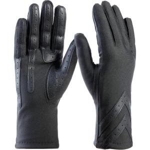imageisotoner womens Spandex Touchscreen Cold Weather Gloves With Warm Fleece Lining and Chevron DetailsCharcoal  Smartdri