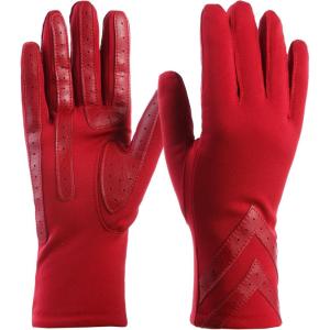 imageisotoner womens Spandex Touchscreen Cold Weather Gloves With Warm Fleece Lining and Chevron DetailsChilli  Smartdri