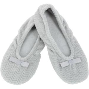 imageisotoner Womens Moisture Wicking and Suede Sole for Comfort SlipperLight Grey Chevron