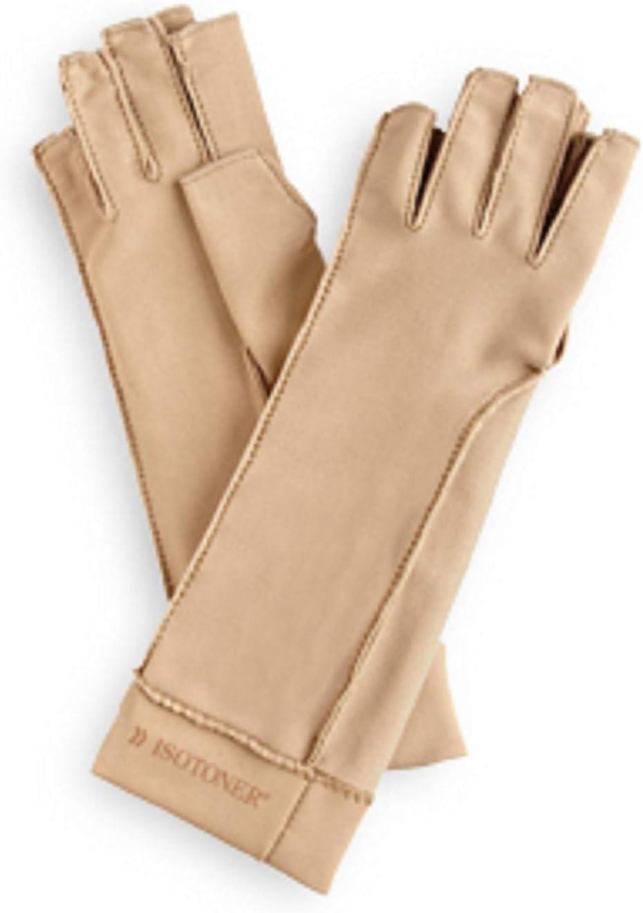 imageisotoner Women ampamp Men Arthritis Compression Rheumatoid Pain Relief Gloves for joint support with OpenFull finger designCamel