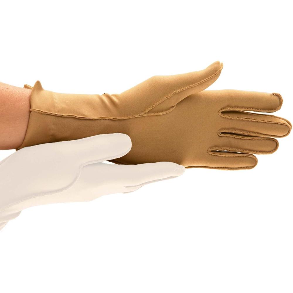 imageisotoner Women ampamp Men Arthritis Compression Rheumatoid Pain Relief Gloves for joint support with OpenFull finger designCamel