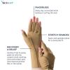 imageisotoner Women ampamp Men Arthritis Compression Rheumatoid Pain Relief Gloves for joint support with OpenFull finger designCamel