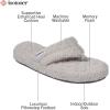 imageisotoner Womens Cozy Plush Terry Knit Joey Thong Slippers with Enhanced Heel CushionLight Grey
