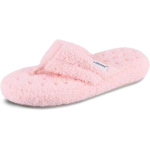 imageisotoner Womens Cozy Plush Terry Knit Joey Thong Slippers with Enhanced Heel CushionEvening Sand