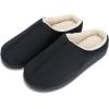 imageisotoner Mens Rory SlipperGel Memory Foam ClogsDurable Microsuede with Sherpa LiningBlack
