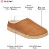 imageisotoner Mens Rory SlipperGel Memory Foam ClogsDurable Microsuede with Sherpa LiningCognac