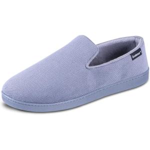 imageisotoner Mens Diamond Corduroy SlippersGel Memory Foam Moccasin Washable MoistureWicking LiningAsh