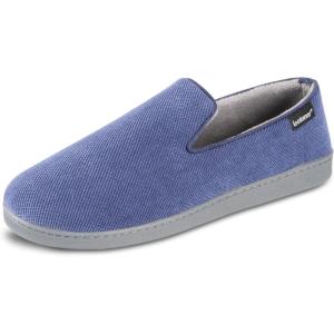 imageisotoner Mens Diamond Corduroy SlippersGel Memory Foam Moccasin Washable MoistureWicking LiningNavy Blue