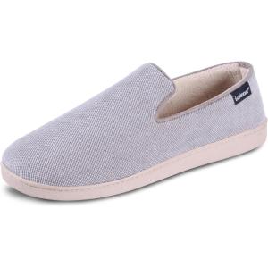 imageisotoner Mens Diamond Corduroy SlippersGel Memory Foam Moccasin Washable MoistureWicking LiningStormy Grey
