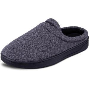 imageisotoner Mens Heathered Knit Brady Clog Slipper Memory Foam Enhanced Heel Cushion IndoorOutdoor OutsoleBlack