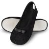 imageisotoner Womens Diamond Microterry Gemma Ballerina SlippersSuede Sole with Memory Foam Comfort Machine WashableBlack Diamond