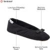imageisotoner Womens Diamond Microterry Gemma Ballerina SlippersSuede Sole with Memory Foam Comfort Machine WashableBlack Diamond