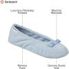imageisotoner Womens Diamond Microterry Gemma Ballerina SlippersSuede Sole with Memory Foam Comfort Machine WashableBlue Fog Diamond
