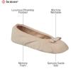 imageisotoner Womens Diamond Microterry Gemma Ballerina SlippersSuede Sole with Memory Foam Comfort Machine WashableTaupe Diamond