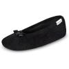 imageisotoner Womens Diamond Microterry Gemma Ballerina SlippersSuede Sole with Memory Foam Comfort Machine WashableBlack Diamond